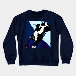 Cute Tuxedo Cat laying on the couch Copyright by TeAnne Crewneck Sweatshirt